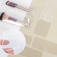 Organisateur de pinceaux de maquillage transparent à double face, refermable, en PVC, huit tailles, sur mesure, sac de rangement cosmétique de voyage