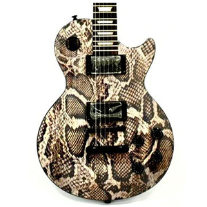 Guitare électrique en acajou de style <span class=keywords><strong>Les</strong></span> <span class=keywords><strong>Paul</strong></span>, édition limitée, Eastern Music Hardluck Kings BOSSMAN SNAKESKIN BOOTS, avec étui rigide - Product Image 4