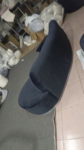 Sofá de terciopelo de lujo nórdico, sofá de forma curva, sala de estar, sofá seccional medio redondo de brazo bajo moderno - Product Image 6