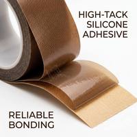 Bande adhésive en PTFE téflon résistante à la chaleur, simple face, en fibre de verre, pour machine de scellage, avec colle silicone anti-adhésive
