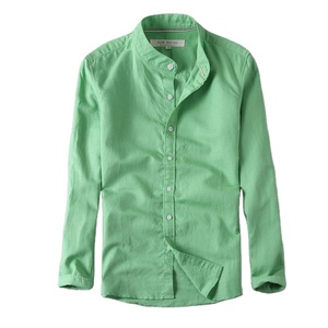 Camicie da <span class=keywords><strong>Uomo</strong></span> in <span class=keywords><strong>Lino</strong></span> Premium, <span class=keywords><strong>Camicia</strong></span> in Misto <span class=keywords><strong>Lino</strong></span> e Cotone, Manica Lunga, Vestibilità <span class=keywords><strong>Slim</strong></span>, Colletto alla Coreana, <span class=keywords><strong>Camicia</strong></span> Casual - Product Image 3
