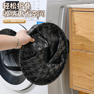 Panier à linge pliable rond en polyester, organisateur de vêtements pliable pour le rangement à la maison, jouets, vêtements - Product Image 3