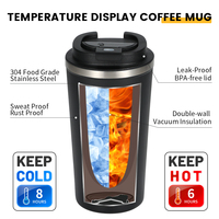 Vaso Térmico Ecológico de Acero Inoxidable de Doble Pared de 380 ml y 510 ml, Taza de Café de Viaje Reutilizable con Aislamiento al Vacío y Tapa