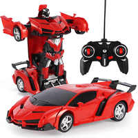 1/18 2 in 1 Robot Transformasi Kendaraan Sport Model Mobil RC Mobil Robot Deformasi Mobil Remote Control Mainan untuk Hadiah Anak-anak