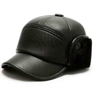 Gorras de béisbol de lona para otoño e invierno, cálidas y gruesas, para deportes al aire libre, para hombres de mediana edad y mayores, con gran protección y visera tipo pico de pato. - Product Image 4