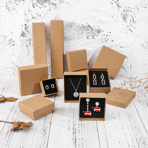 Wholesale Custom Cardboard Kraft Paper Earring Jewelry <b>Gift</b> <b>Ring</b> Necklace Bracelet Storage Packaging Jewelry <b>Box</b> - Product Image 2