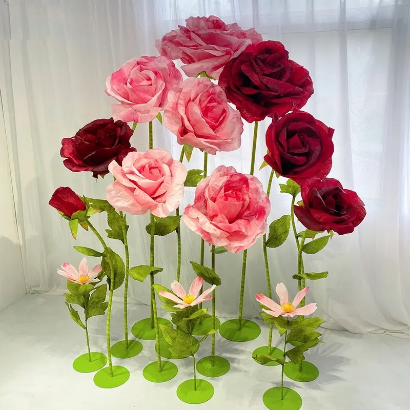 Decoraciones de escenario para eventos de boda, fiesta de boda, 10-100cm, flor de papel grande y grande, flores de espuma gigantes para escaparate