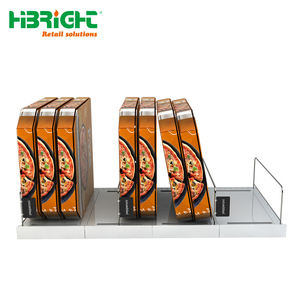 Automatic Gravity <b>Shelf</b> Pusher System Heavy Duty Roller Glide Track for Frozen Pizza and <b>Boxed</b> Food Display - Product Image 5
