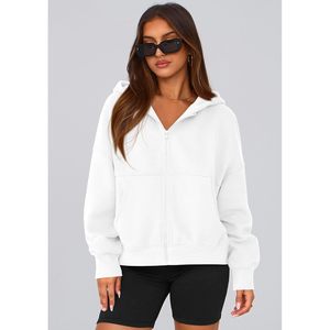 Women's <b>Zip</b> <b>Up</b> Hoodie Long Sleeve Fleece Sweatshirt Casual Jacket Winter Clothes Y2K Style - Product Image 2