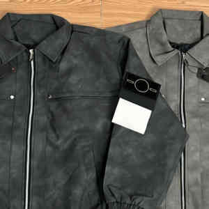 Nouveau Blouson <span class=keywords><strong>de</strong></span> <span class=keywords><strong>Moto</strong></span> Tendance 2025 pour Homme, Style Décontracté Vintage Oversize avec Revers en Pierre, Fermeture Éclair Hip-Hop et Coupe-Vent Inspiré des Îles - Product Image 6