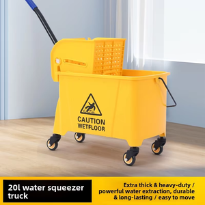 <span class=keywords><strong>Chariot</strong></span> essoreur à roulettes en plastique pour nettoyage commercial, avec seau à pression pour essorer les serviettes <span class=keywords><strong>de</strong></span> sol - Product Image 6