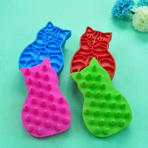<b>Pet</b> Silicone Massage Brush Cat Dog Shape Rubber Grooming Tool For <b>Bath</b> <b>Cleaning</b> - Product Image 1