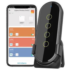 SMATRUL Tuya ZigBee สวิตช์ฉากบ้านอัจฉริยะไร้สาย 4 ปุ่ม 12 ฉากสวิตช์สัมผัสรีโมทคอนโทรลชีวิตอัจฉริยะ App