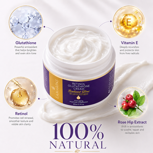 Crema Facial Vegana Orgánica de Marca Privada con Glutatión y <span class=keywords><strong>Vitamina</strong></span> <span class=keywords><strong>E</strong></span> <span class=keywords><strong>para</strong></span> Hidratar, Blanquear y Antienvejecimiento, con Extracto de Rosa Mosqueta - Product Image 4