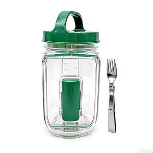 Bocaux à salade portables pour le voyage et le bureau, pots à salade Mason à ouverture latérale, étanches, pour salades à couches verticales - Product Image 5