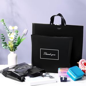 300 Pcs Black Plastic Shopping <b>Bags</b> With Handles 3 Sizes For <b>Small</b> Business Bulk Merchandise Thank You <b>Bags</b> - Product Image 5