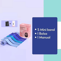 Kit de 5 Mini Bandas Elásticas de Resistencia para Ejercicio, Gimnasio y Terapia Física, Color Azul