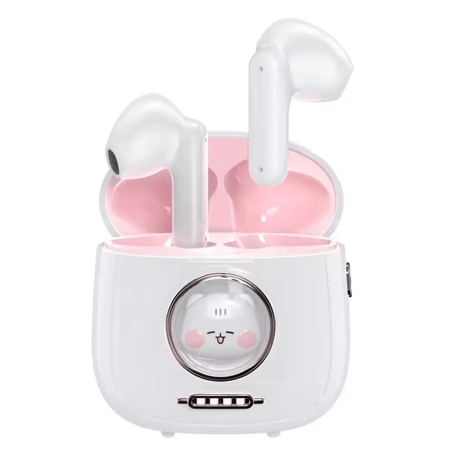 I18M Cute Cat Cartoon Design Wireless Earbuds for iPhone Android LED Battery Indicator