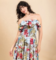 Robe longue à épaules dénudées style quotidien à prix compétitif, robe en coton à épaules dénudées très vendue