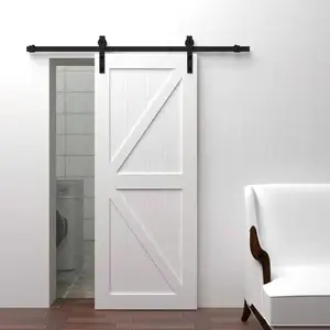 미국의 현대적인 디자인 고전적인 조합 흰색 나무 헛간 문 인테리어 흰색 헛간 문