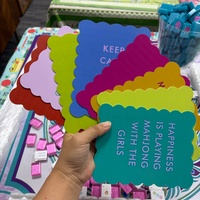 Mélangeur de tuiles de Mahjong avec messages amusants, pour mélanger et remuer les tuiles, avec bords ondulés festonnés