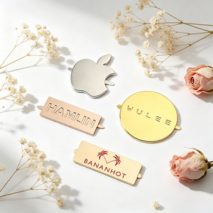 Engraved Custom Private <b>Name</b> Metal Logo Tag Wholesale Brand Metal <b>Label</b> Plate for Clothing Scarf Footwear Garment Decor - Product Image 3