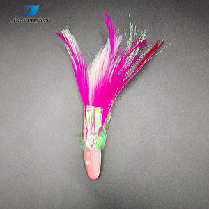 Appâts à la traîne chocolat résine pêche en mer tête de pieuvre avec jupe en plumes Pêche au leurre - Product Image 4