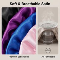 Bonnet de nuit en satin réglable à large bande élastique pour femmes aux cheveux bouclés ou naturels