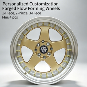 Rines FLowtone de 17 Pulgadas 4X100/114.3mm ET 15 10, Diseño Cóncavo, Aleación Dorada con Borde Mecanizado, para Autos Toyota y Honda - Product Image 2