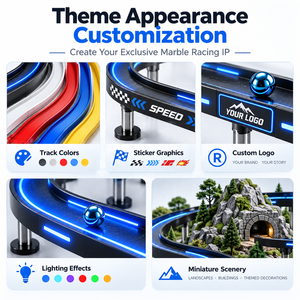 Nouvel Arrivage : Circuit de Course de Voitures en Marbre Circulaire avec Système Intelligent de Jeu Lumineux à LED, Thème Logo Couleur Personnalisé - Product Image 2