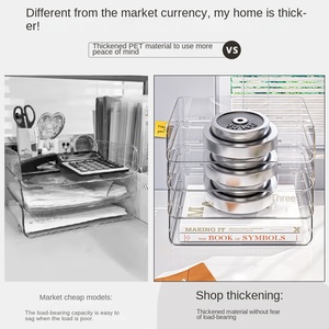 Giá sách <span class=keywords><strong>acrylic</strong></span> nhiều lớp trong suốt, giá để tài liệu để bàn văn phòng, hộp đựng đồ, giá sách nhựa dùng được cho bàn phòng khách - Product Image 2