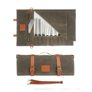 Sac de rangement pour couteaux de cuisine en toile cirée anti-rayures, sac de chef pliable, grande capacité, kit de chef portable pour cuisine occidentale - Product Image 5