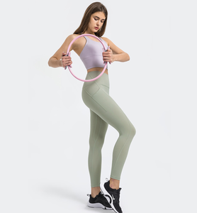 Leggings de Yoga de Cintura Alta para Mujer, Bolsillo Lateral con Solapa, Pantalones Deportivos de Yoga, Levanta Glúteos y Adelgaza, Transpirables, <span class=keywords><strong>DL126</strong></span> - Product Image 4