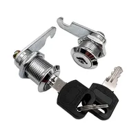 5/20 Ensembles de serrures à came argentées pour armoire, cylindre métallique avec 2 clés 16MM/20MM/25MM/30MM pour bureau, boîte aux lettres