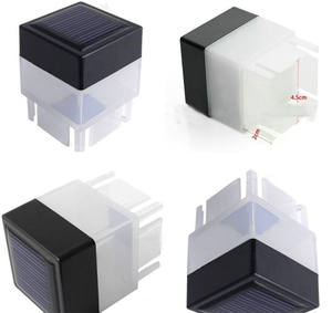 Lumière de poteau de clôture solaire carrée de 2'' x 2'' pour clôtures en fer, bordure de piscine et résidentiel - Product Image 6