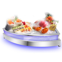 Kommerzielles Edelstahl- und Acryl-Meeresfrüchte-Eisplatten-Displayregal für Buffet-Catering Luxuriöses Kaltfood-Bankett