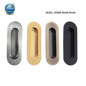 KINGSLAM 304 baja tahan karat tersembunyi Oval Flush tarik pegangan tersembunyi untuk laci dapur kamar tidur lemari pintu Hotel - Product Image 2