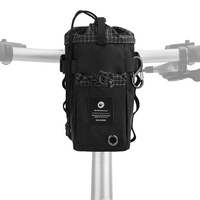 Sacoche de potence de vélo Rhinowalk 1L, porte-gobelet de vélo avec support de bouteille d'eau pour guidon, poches en filet pour téléphone, collations et équipement de bikepacking