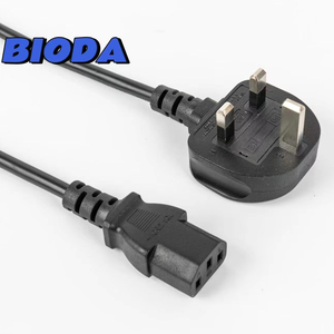 UK British 3 Prong to Figure 8 C7 Right Angled AC <strong>Power</strong> Cord Cable <strong>Lead</strong> for TV Printers Cameras <strong>PS4</strong> PS3 BS 1363A AC Type G Plug - Product Image 1