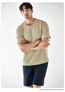 Maglietta da <span class=keywords><strong>uomo</strong></span> Unisex con logo in cotone 100 con logo a girocollo a vita larga a manica corta 270GSM - Product Image 4