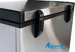 Alpicool <span class=keywords><strong>100</strong></span> <span class=keywords><strong>Litres</strong></span> Compresseur de refroidissement à grand volume Coffre à glace Réfrigérateur congélateur de voiture avec matériau métallique Refroidissement efficace - Product Image 5