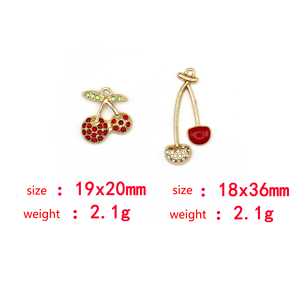Graziosi Ciondoli a Forma <span class=keywords><strong>di</strong></span> Ciliegia Placcati Oro con Strass e Smalto, <span class=keywords><strong>Pendenti</strong></span> con Perle per Creazione <span class=keywords><strong>di</strong></span> Gioielli Fai-da-Te, Collane, Bracciali, <span class=keywords><strong>Orecchini</strong></span> e Artigianato - Product Image 6