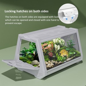 Taşınabilir klasik dikdörtgen küçük Pet kutu kafes plastik çevre dostu dayanıklı sürüngen izleme tankı - Product Image 4