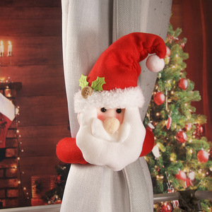 <b>Christmas</b> Cartoon Plush Curtain Tieback Santa Snowman <b>Reindeer</b> Doll Curtain Buckle For Home Window Xmas Decoration - Product Image 3