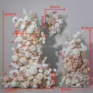 Commercio all'ingrosso fiore sfondo arco artificiale rosa e nude fiore corridore decorazione di nozze forniture per sfondo ad arco stand fiore - Product Image 5