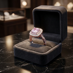 Anillo de Boda Vintage de Latón Chapado en Platino, Diseño Simple y Exquisito, con Circonita Rosa Cuadrada, Estilo Retro - Product Image 3