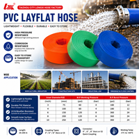 Tuyau plat en PVC de 6 pouces de qualité supérieure de l'usine LONGXI, 31 kg, garantie 1 an, pour la lutte contre les incendies et les secours d'urgence