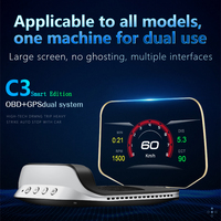 Neues Head-up-Display HUD C3 OBD GPS-Tachometer Auto 48 Arten von vollständigen Autodaten Großbild schirm Doppel anzeige