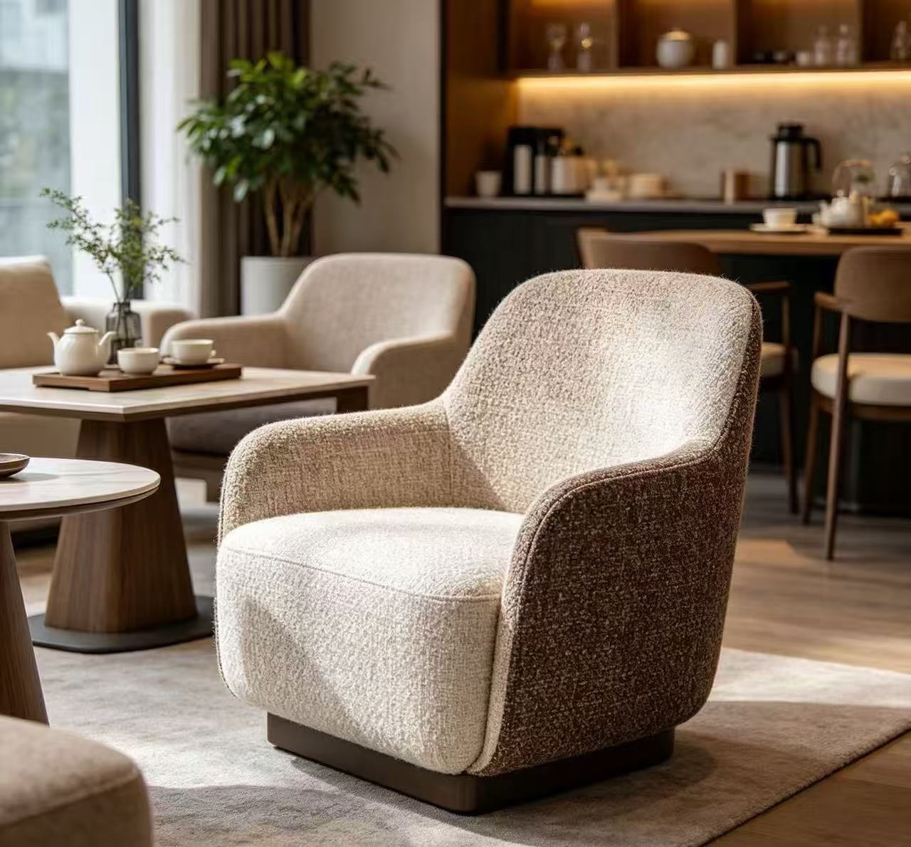 Tenghui Manufacturer's Custom Heavy 620gsm Soft Polyester Yarn Dyed Chenille Woven Boucle Fabric Ready for Sofa Furniture Deco · image 6