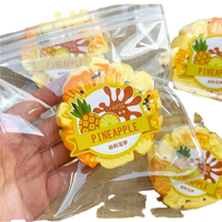 Anti-stress souple et anti-anxiété, en forme de tranche d'ananas, à presser, avec paillettes, pour la décompression